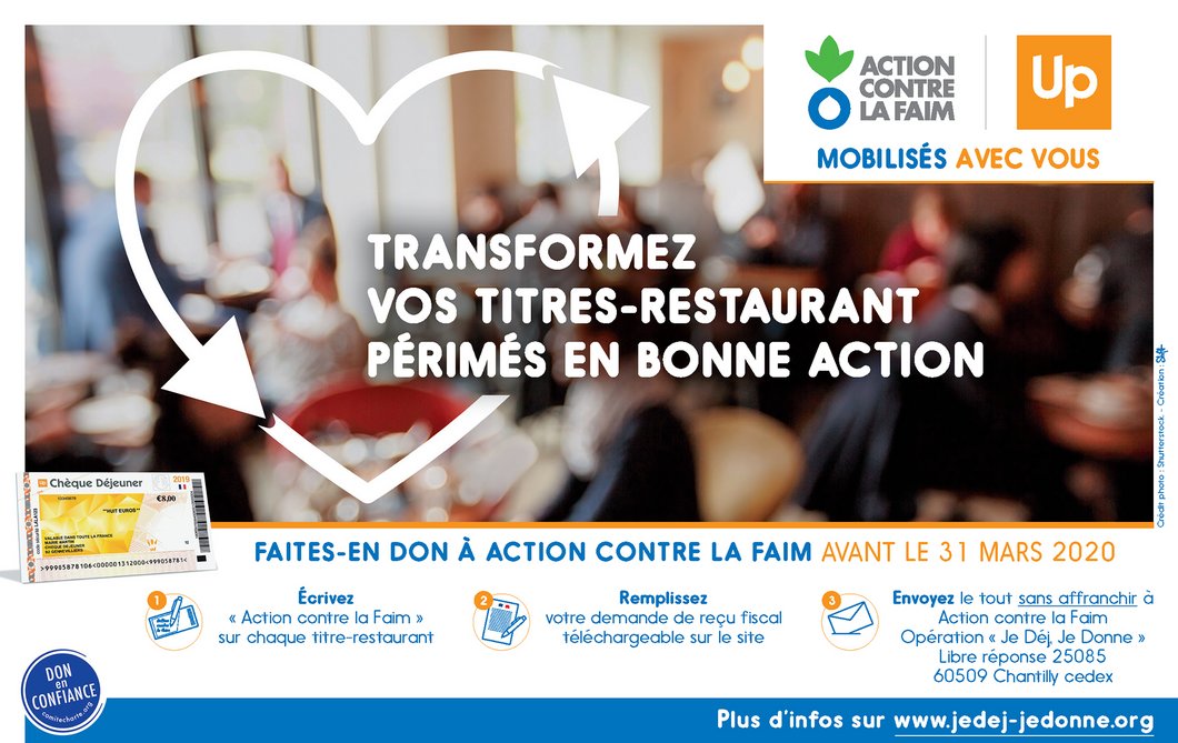 Action Contre La Faim Et Up Souhaitent Battre Un Nouveau Record De Collecte De Titres Restaurant Perimes